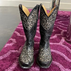 Old Gringo cowboy boots shiny gold accents and iridescent stones